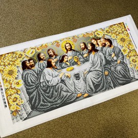 Панно Тайна вечеря із золотими квітами